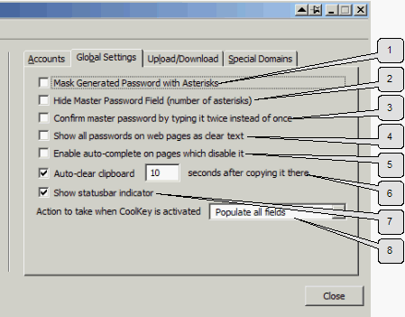Global Settings Tab